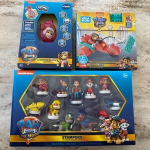 PAW Patrol The Movie Stampers and Mega Blocks Set - Blue, Red, Yellow